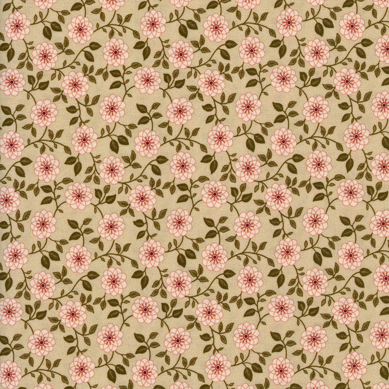 Henry Glass & Co. Lost Gardens of Heligan by Michelle Yeo - Patchwork and Quilting Fabric from Brown's Craft Shed (Tags: Fabric cottage cream delicate ditsy floral Floral flowers garden green Henry Glass & Co Lost Gardens of Heligan Michelle Yeo nature pink vines vintage )
