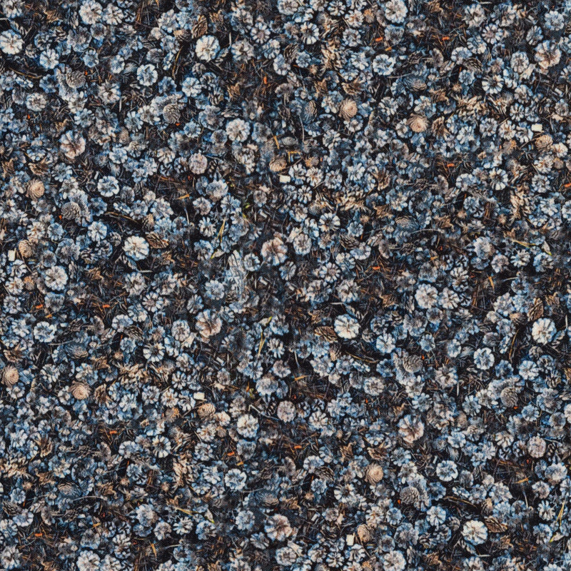 Hoffman Fabrics - Whispering Woods Dusty Blue - Patchwork and Quilting Fabric from Brown's Craft Shed (Tags: Fabric autumn blue Brown cotton earthy Floral garden Hoffman Fabrics nature Neutral patchwork quilting rustic textured Whispering Woods woodland )