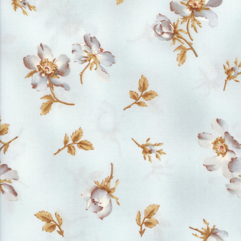 Lloyd Curzon Textiles - Memories of Love by Maywood Studio - Patchwork and Quilting Fabric from Brown's Craft Shed (Tags: Fabric blue cream elegant gold Lloyd Curzon Maywood Studio Memories of Love Neutral pastel patchwork quilting romantic rose Soft Sky Rose timeless vintage )