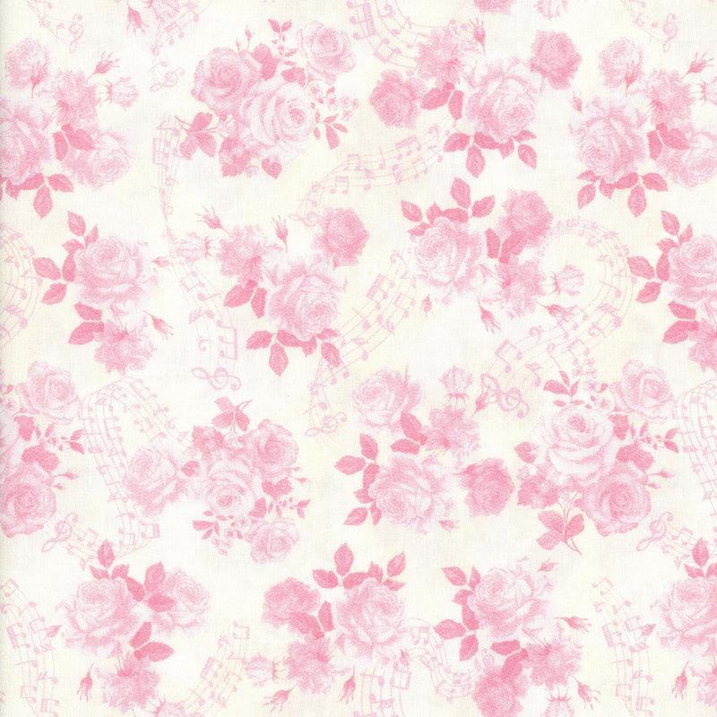 KK Fabrics Spring Songs Fairies - Soft Roses Cream by Michael Miller - Patchwork and Quilting Fabric from Brown's Craft Shed (Tags: Fabric blenders cream fairy Floral garden KK Fabrics Michael Miller pastel pink quilting romantic roses soft valentines day vintage whimsical white )