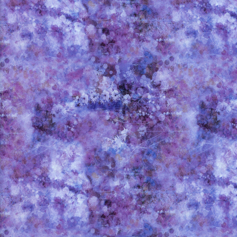 Hoffman Fabrics - Jewel Basin New Grape - Patchwork and Quilting Fabric from Brown's Craft Shed (Tags: Fabric artistic blue cotton dreamy Floral Hoffman Fabrics Jewel Basin lavender mist nature patchwork purple quilting textured violet watercolour )