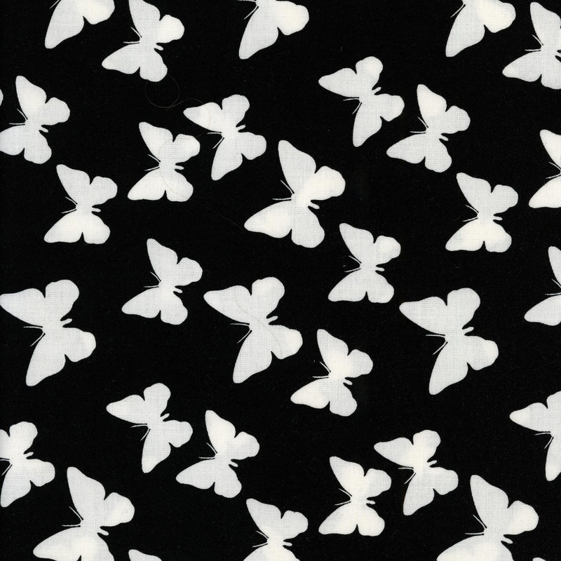 Windham Fabrics Butterfly Swirl from MOE3 by Jackie Shapiro - Patchwork and Quilting Fabric from Brown's Craft Shed (Tags: Fabric animals basics Black butterfly contrast nature patterns quilting cotton whimsical white wildlife )