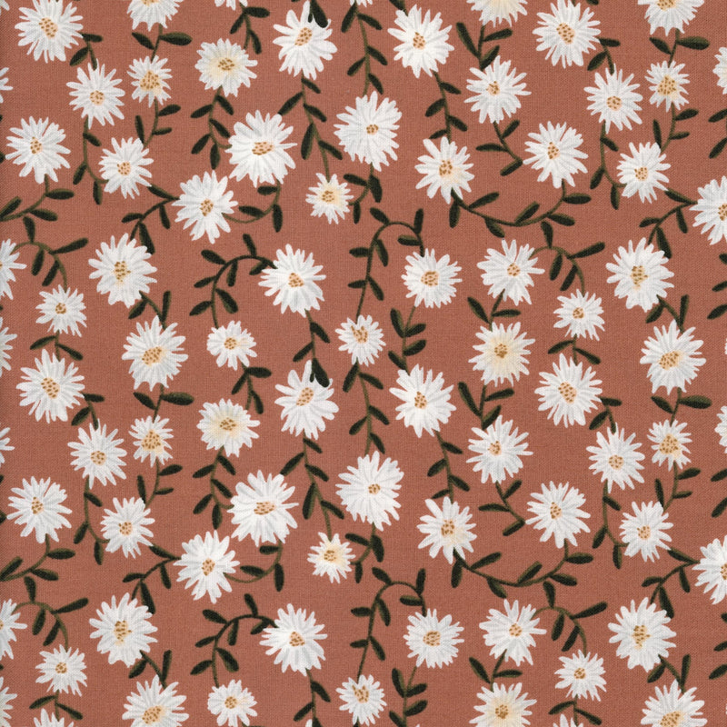 FIGO Fabrics Nature Trail by Boccaccini Meadows (Daisy - Rust) - Patchwork and Quilting Fabric from Brown's Craft Shed (Tags: Fabric Cottage Style FIGO Fabrics Floral Nature Trail )