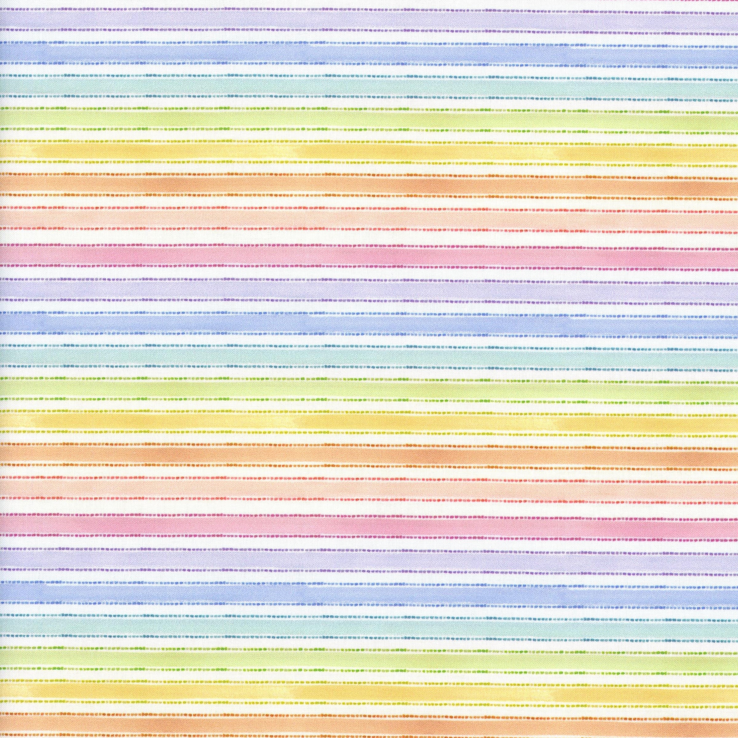 Clothworks Spring Cheer by Heatherlee Chan - Patchwork and Quilting Fabric from Brown's Craft Shed (Tags: Fabric blender bright children Clothworks colourful dots Heatherlee Chan multi pastel playful rainbow Spots Stripes watercolour )