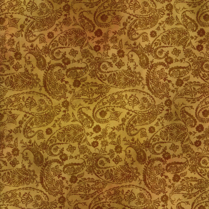 In The Beginning Resplendent by Jason Yenter - Patchwork and Quilting Fabric from Brown's Craft Shed (Tags: Fabric autumn blenders classic elegant gold golden Jason Yenter nature paisley Resplendent sophisticated traditional warm tones )