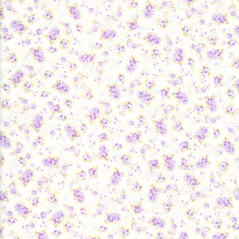 Shabby Chic Garden Rose Collection - Treasures - Patchwork and Quilting Fabric from Brown's Craft Shed (Tags: Fabric cottage cream ditsy floral Floral flowers lilac pastel purple romantic shabby chic Shabby Chic Garden Rose Collection Treasures vintage )
