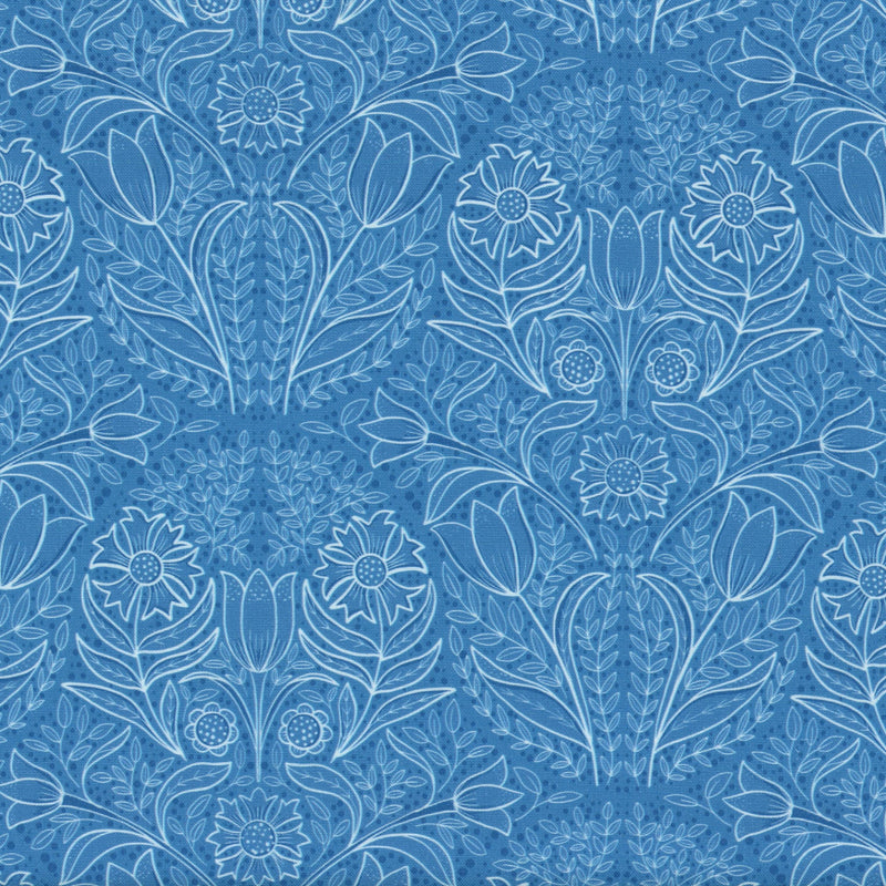Nutex - Vintage Florals Cottage Garden (Blue) - Patchwork and Quilting Fabric from Brown's Craft Shed (Tags: Fabric classic Cottage Garden Floral flowers nature Nutex patterns quilting cotton traditional vines Vintage Florals )
