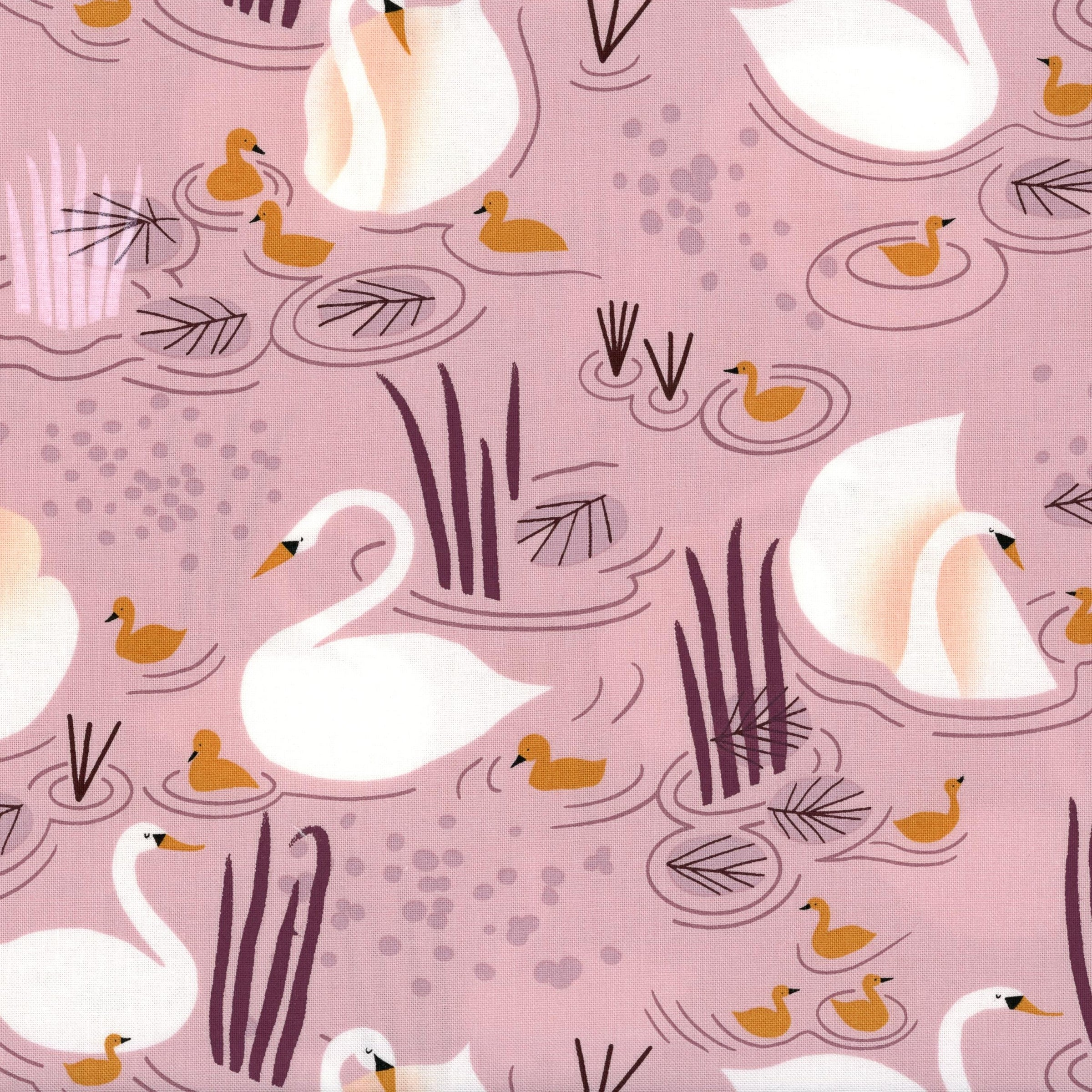 Moda Love Letter by Lizzy House - Patchwork and Quilting Fabric from Brown's Craft Shed (Tags: Fabric ducks Lizzy House Love Letter Moda Fabrics nursery pink pond swans whimsical )