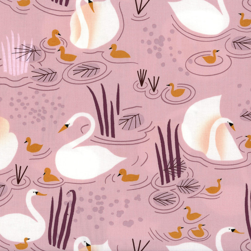 Moda Love Letter by Lizzy House - Patchwork and Quilting Fabric from Brown's Craft Shed (Tags: Fabric ducks Lizzy House Love Letter Moda Fabrics nursery pink pond swans whimsical )