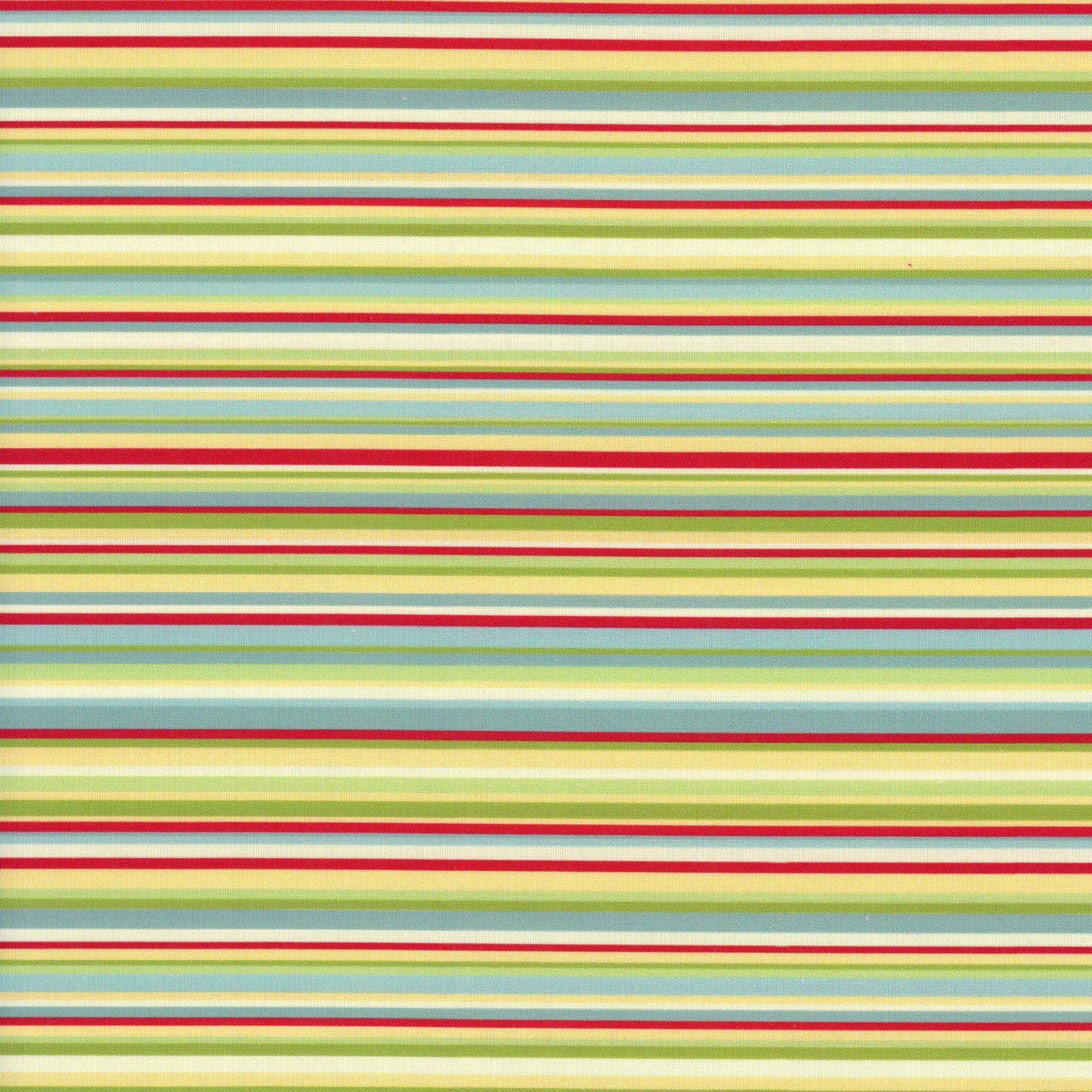 Northcott Country Mouse by Deborah Edwards - White Multi Barcode Stripe