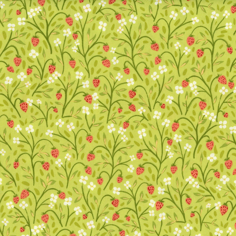 Moda Kindred - Patchwork and Quilting Fabric from Brown's Craft Shed (Tags: Fabric Floral fruit garden green Kindred Moda multi nature Neutral patterns plants playful red strawberries summer )