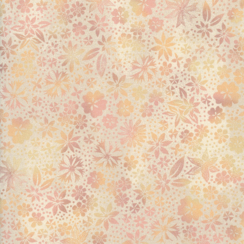 Maywood Studio Forest Chatter - Patchwork and Quilting Fabric from Brown's Craft Shed (Tags: Fabric blender blush cream delicate Floral flowers Forest Chatter gold Maywood Studio pastel pink quilting cotton subtle watercolour )