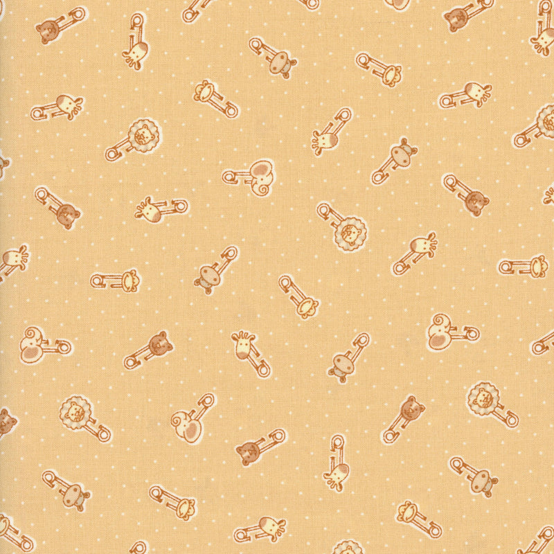 Coral Tree Fabrics - Animal Pins - Patchwork and Quilting Fabric from Brown's Craft Shed (Tags: Fabric animal animals baby Coral Tree Fabrics Neutral novelty nursery playful polka dots safari Yellow )