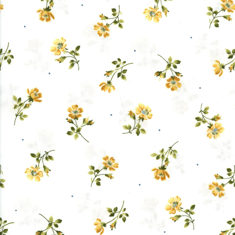 Maywood Studio - Wild Rose by Marti Michell - Patchwork and Quilting Fabric from Brown's Craft Shed (Tags: Fabric blue cottage delicate ditsy Floral garden green Marti Michell Maywood Studio romantic vintage white Wild Rose Yellow )