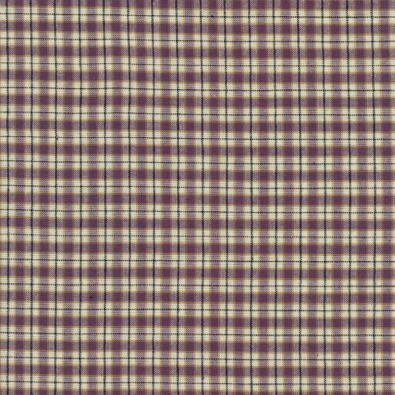 Devonstone Collection Kim Hurley Luccello Comptoir De Toile 2 - Patchwork and Quilting Fabric from Brown's Craft Shed (Tags: Fabric apparel blenders check cream Neutral plaid purple quilting rustic vintage )