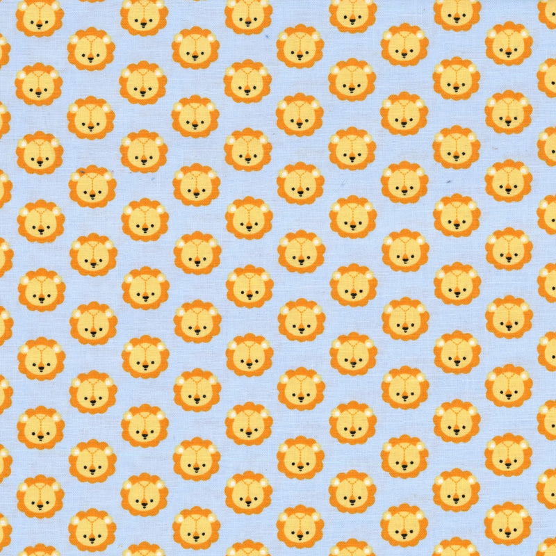 Riley Blake Designs Special Delivery Blue - Patchwork and Quilting Fabric from Brown's Craft Shed (Tags: Fabric animal baby blue children cute kids lion novelty nursery orange patchwork playful quilting Riley Blake )