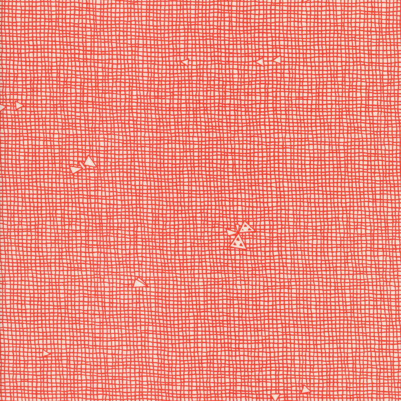 Leutenegger Sketch Book Mesh Heat Weave - Patchwork and Quilting Fabric from Brown's Craft Shed (Tags: Fabric abstract bold contemporary coral grid heat wave Leutenegger modern patchwork playful quilting red Sketch Book Mesh textures )
