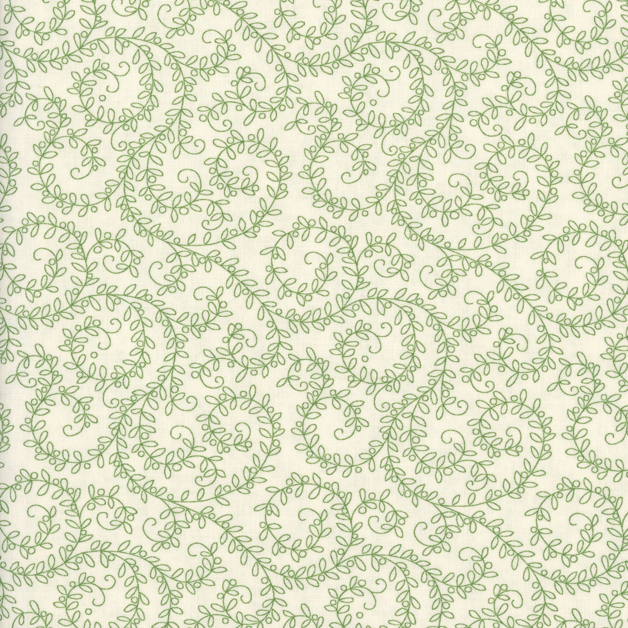 Andover - Whimsy by Kim Schaefer - Patchwork and Quilting Fabric from Brown's Craft Shed (Tags: Fabric Andover blender blenders cream Floral garden green Kim Schaefer nature plants scroll spring vines Whimsy )