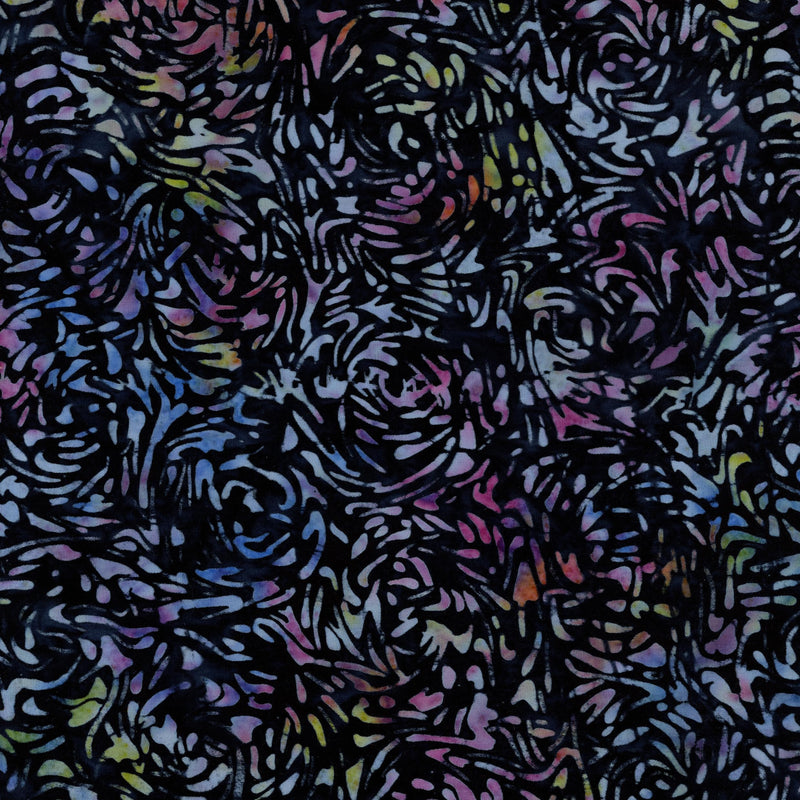 Banyan Batiks Banyan BFFs - Patchwork and Quilting Fabric from Brown's Craft Shed (Tags: Fabric Banyan Batiks Banyan BFFs batik blue leaf design purple )