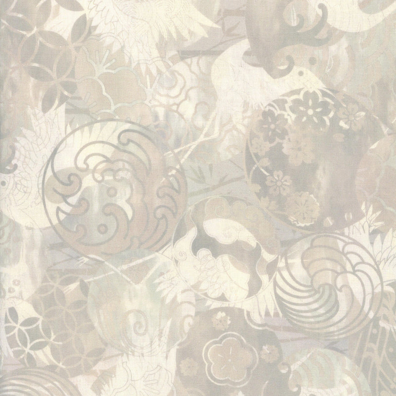 In The Beginning Fabrics Oriental Gardens by Jason Yenter - Patchwork and Quilting Fabric from Brown's Craft Shed (Tags: Fabric Asian inspired cream grey Jason Yenter Oriental Gardens )