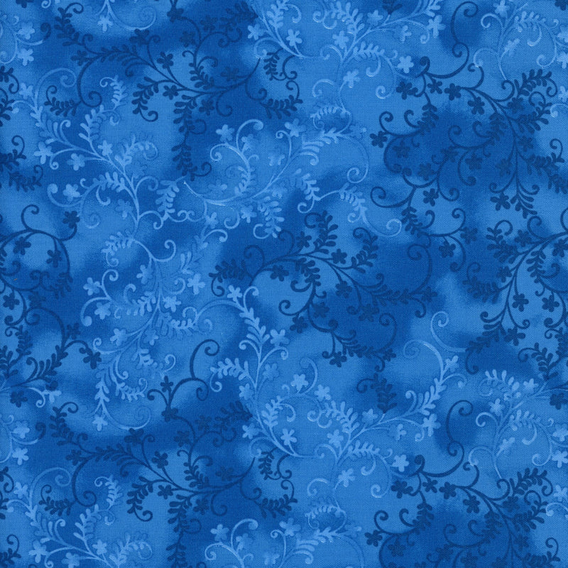 John Louden - Mystic Vine (Marine) - Patchwork and Quilting Fabric from Brown's Craft Shed (Tags: Fabric blender blenders blue cool tones Floral John Louden marine Mystic Vine nature navy ocean patterns plants vines )