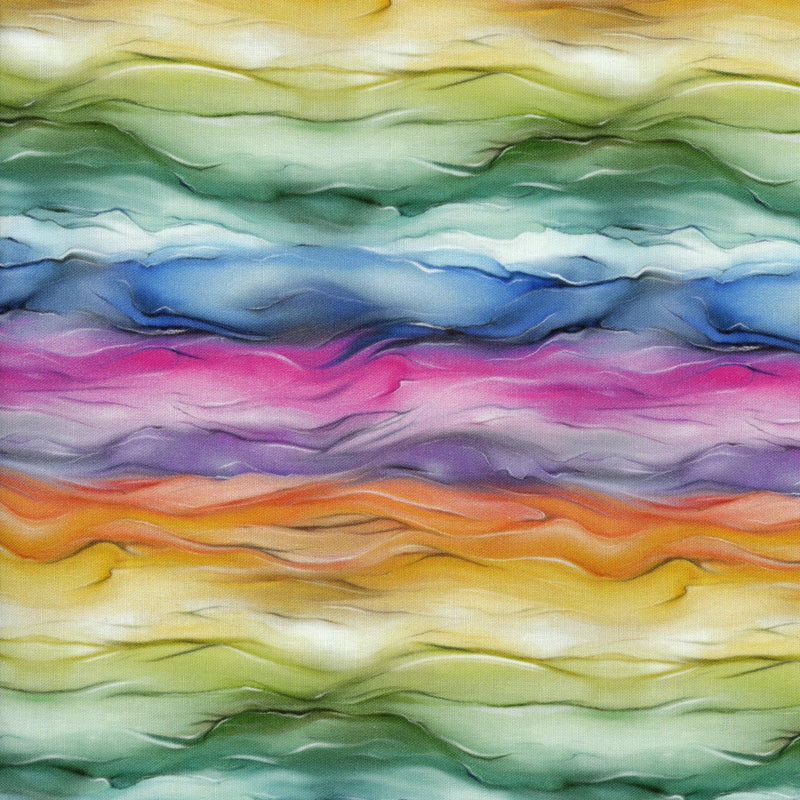 Nutex Dragonflies (Stripe Multi) - Patchwork and Quilting Fabric from Brown's Craft Shed (Tags: Fabric blue colourful dragonflies green multi nature novelty Nutex pink watercolour whimsical wildlife )