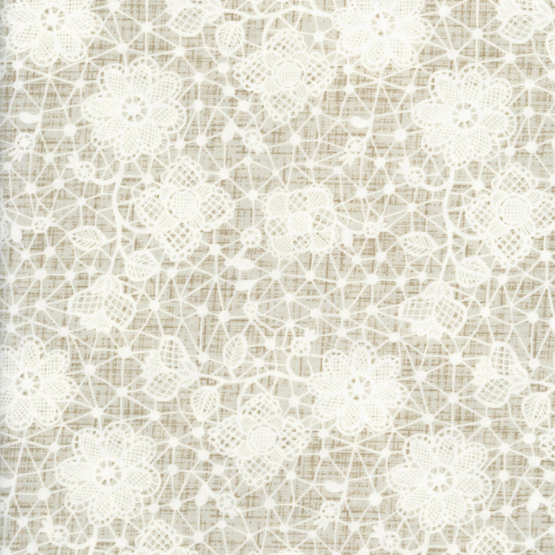 FIGO Fabrics - Klara (Cream) - Patchwork and Quilting Fabric from Brown's Craft Shed (Tags: Fabric blender classic cream delicate FIGO Fabrics Floral flowers Klara lace low volume Neutral textures traditional vintage white )