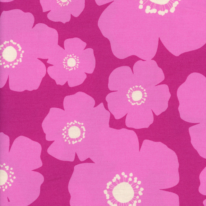 Robert Kaufman Free to Grow by Nancy Mims - Fuchsia Bloom - Patchwork and Quilting Fabric from Brown's Craft Shed (Tags: Fabric bold bright contemporary Floral flowers Free to Grow fuchsia garden modern Nancy Mims pink purple quilting Robert Kaufman statement print )