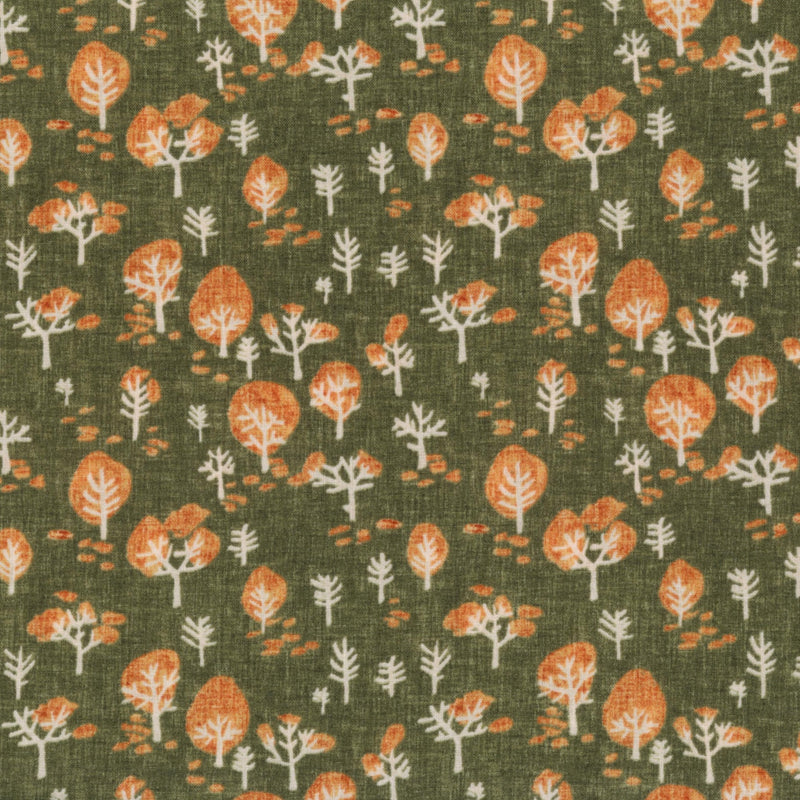 Lloyd Curzon Textiles - Autumnity by Esther Fallon Lau for Clothworks - Patchwork and Quilting Fabric from Brown's Craft Shed (Tags: Fabric autumn Autumnity Clothworks Esther Fallon Lau forest green Lloyd Curzon nature Neutral orange patchwork quilting rustic seasonal trees whimsical woodland )