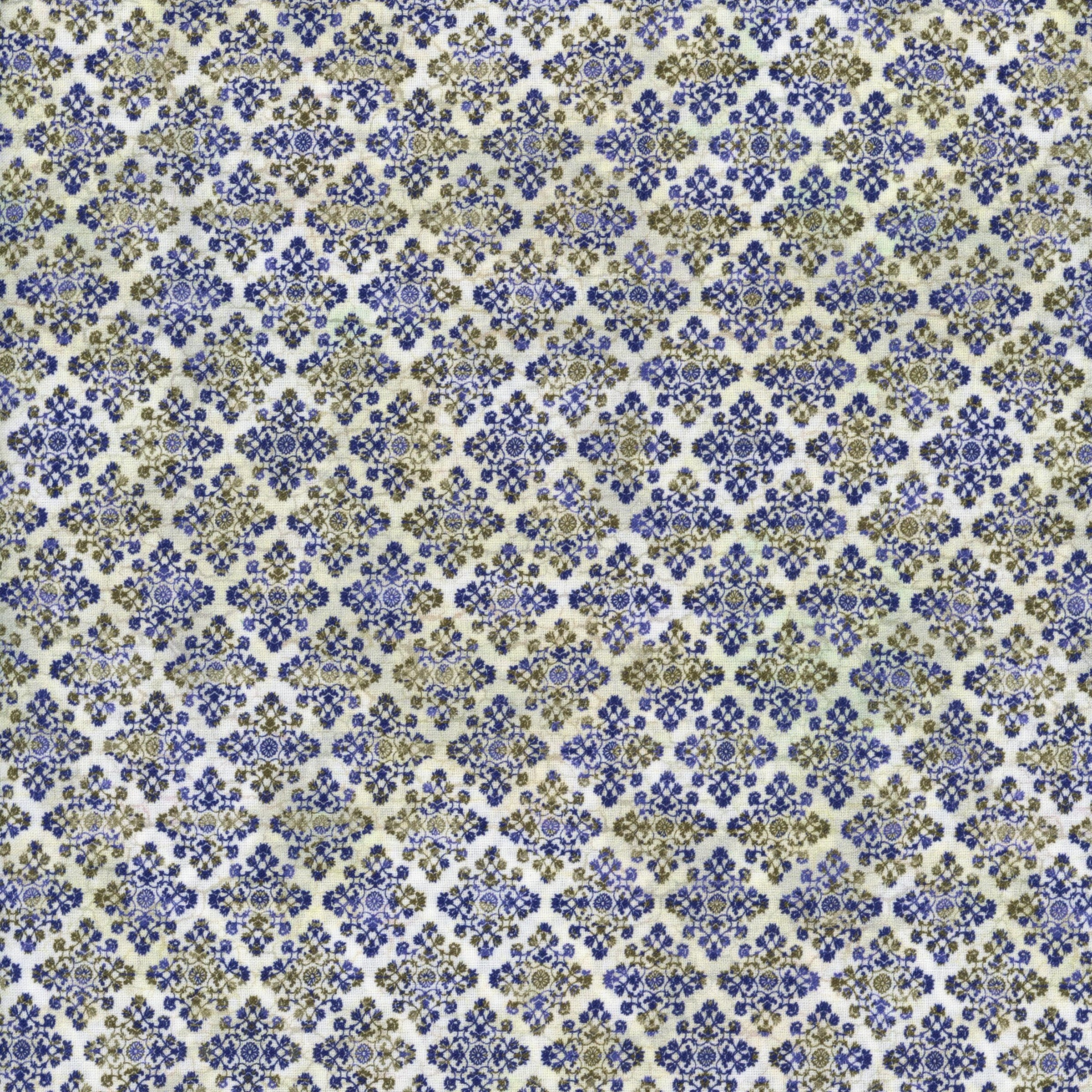 In The Beginning Fabrics - Carpet Bag Romance by Jason Yenter - Patchwork and Quilting Fabric from Brown's Craft Shed (Tags: Fabric blender blue Carpet Bag Romance damask Geometric Jason Yenter mosaic Neutral olive ornate patterns textures vintage )