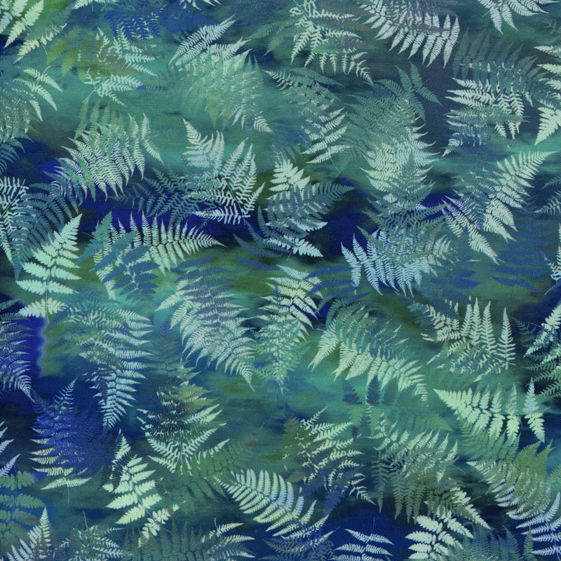 In The Beginning Fabrics - Garden of Dreams - Patchwork and Quilting Fabric from Brown's Craft Shed (Tags: Fabric Australiana-inspired blender blue botanical fern ferns foliage forest garden Garden of Dreams green nature navy patterns plants teal textures )