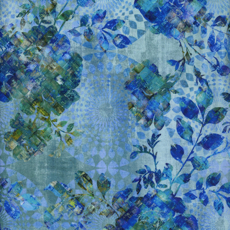 In The Beginning Halcyon Floral - Patchwork and Quilting Fabric from Brown's Craft Shed (Tags: Fabric blue Floral green )