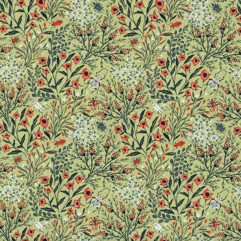 In The Beginning Fabrics - Whimsy - Patchwork and Quilting Fabric from Brown's Craft Shed (Tags: Fabric green insects red Whimsy )