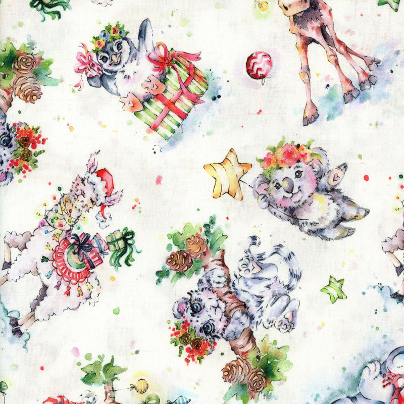 Little Darlings Christmas - Patchwork and Quilting Fabric from Brown's Craft Shop (Tags: Fabric animal children christmas )