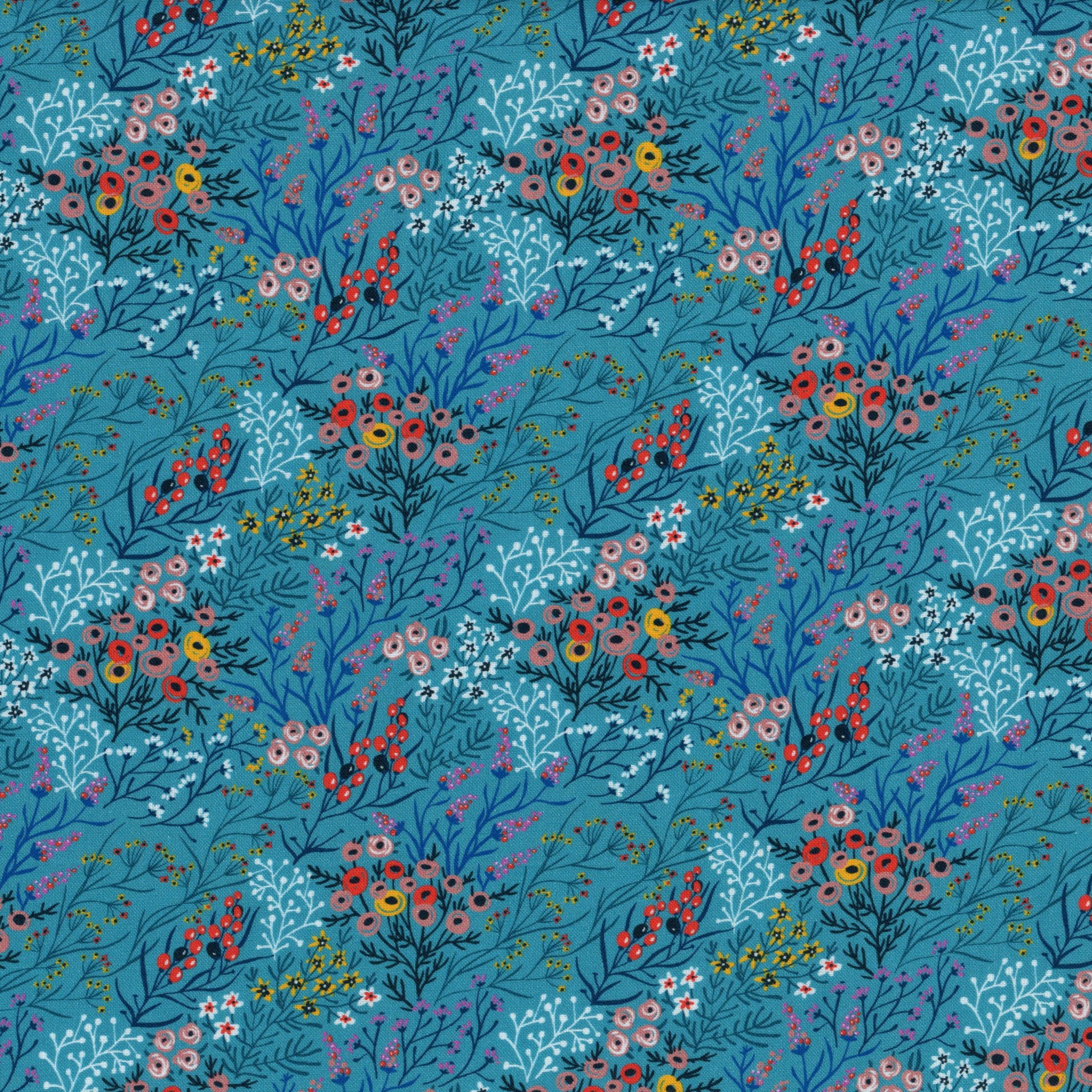 In The Beginning Fabrics - Whimsy - Patchwork and Quilting Fabric from Brown's Craft Shed (Tags: Fabric berries teal Whimsy wildflowers )