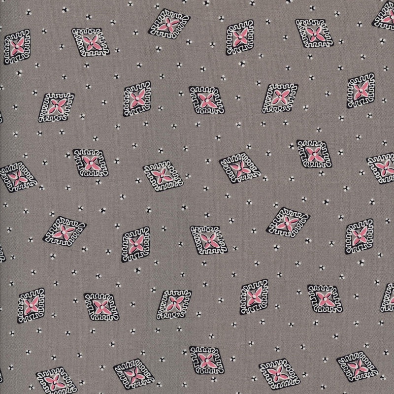 Andover Tangent - Patchwork and Quilting Fabric from Brown's Craft Shed (Tags: Fabric Floral grey )