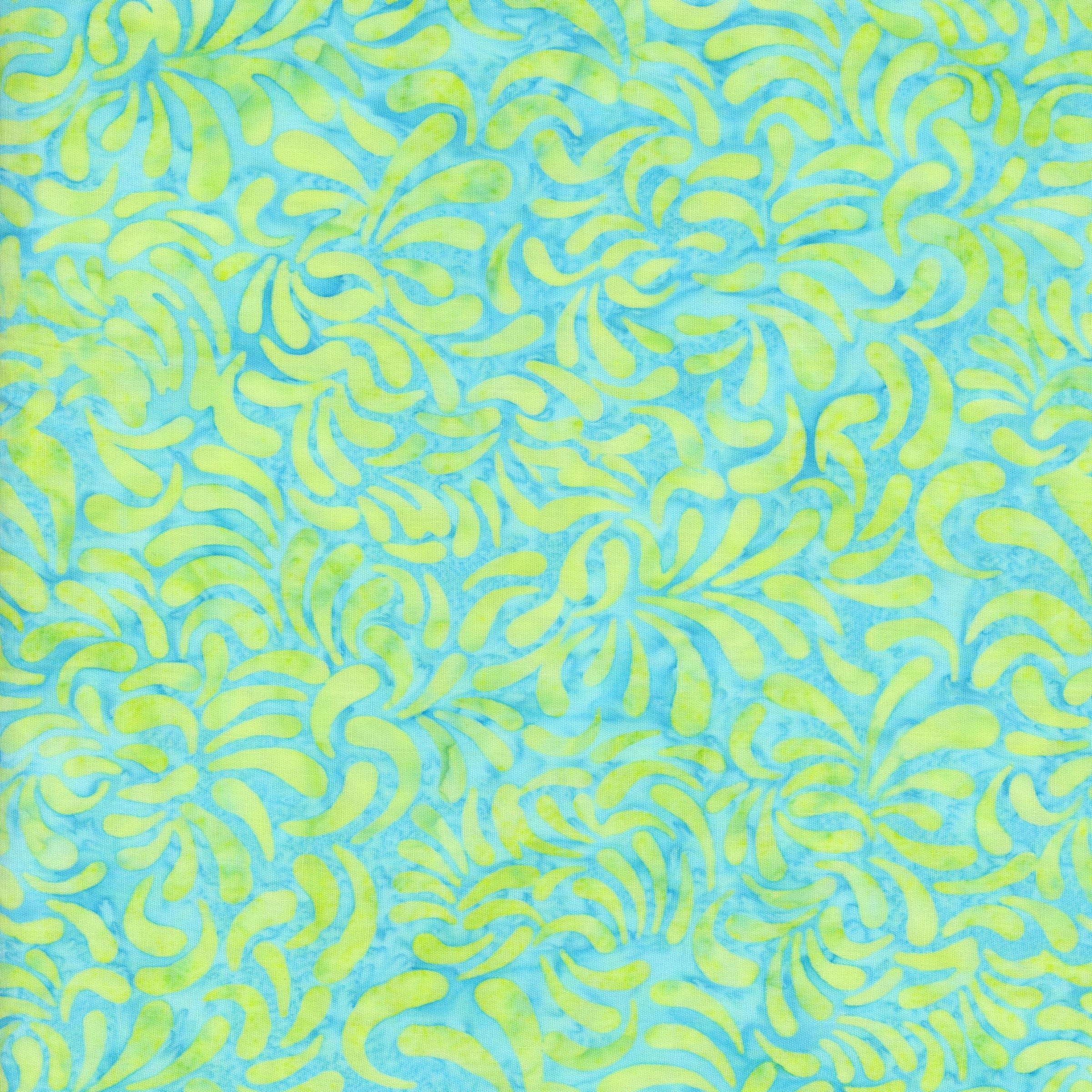 Banyan Batiks Decorative Carving Bursts (Tropical Splash) - Patchwork and Quilting Fabric from Brown's Craft Shed (Tags: Fabric aqua Banyan Batiks batik lime swirl tropical )