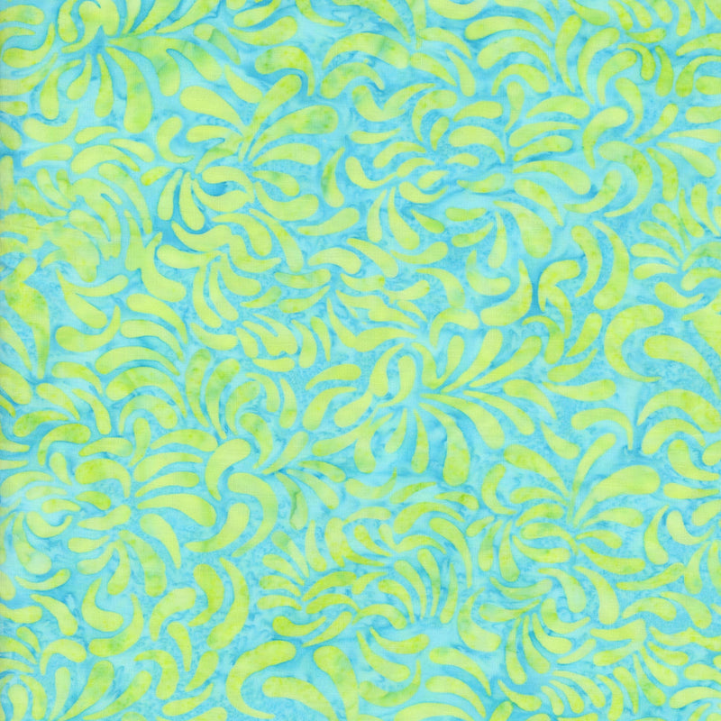Banyan Batiks Decorative Carving Bursts (Tropical Splash) - Patchwork and Quilting Fabric from Brown's Craft Shed (Tags: Fabric aqua Banyan Batiks batik lime swirl tropical )