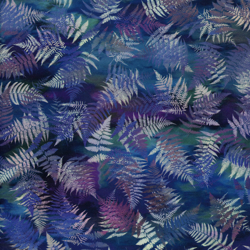 Lloyd Curzon Garden of Dreams by Jason Yenter for In The Beginning Fabrics - Patchwork and Quilting Fabric from Brown's Craft Shed (Tags: Fabric blue ferns Floral garden green Lloyd Curzon nature patterns plants purple quilting twilight )