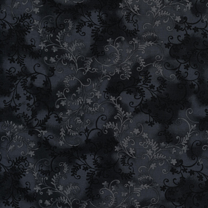 John Louden - Mystic Vine (Black) - Patchwork and Quilting Fabric from Brown's Craft Shed (Tags: Fabric Black blender blenders charcoal elegant Floral grey John Louden Mystic Vine nature Neutral patterns plants vines )