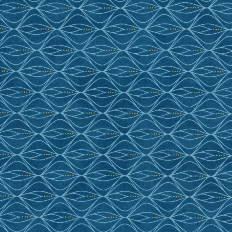 Moda Fabrics - Flirtation - Patchwork and Quilting Fabric from Brown's Craft Shed (Tags: Fabric blue contemporary craft fabric Flirtation gold Moda Fabrics modern ocean Ocean Wave Flirtation patchwork quilting cotton water wave )