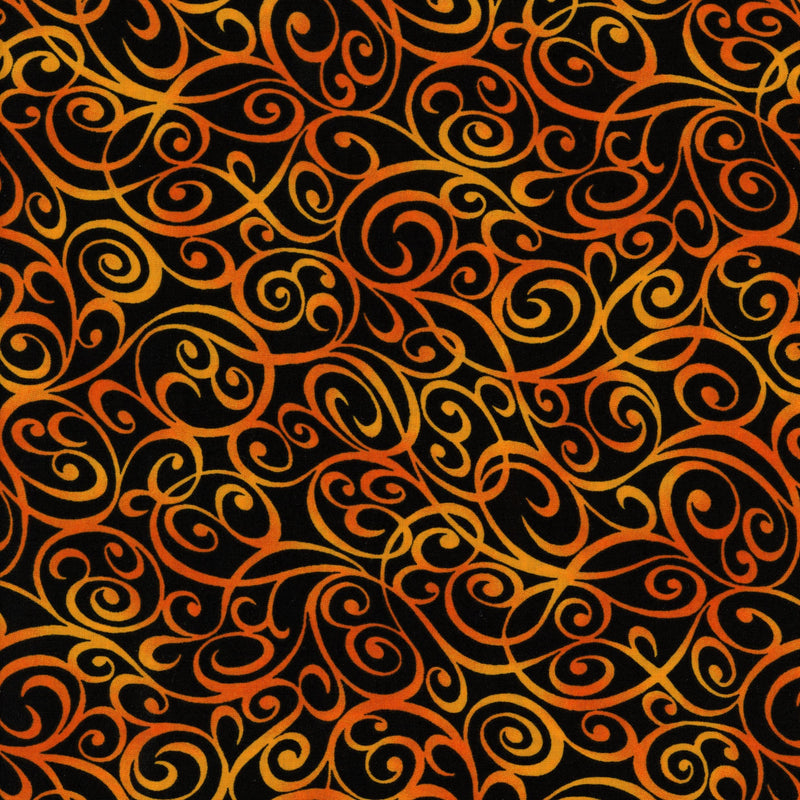 Kona Bay Fabrics - Tone It Up - Swirl (Orange) - Patchwork and Quilting Fabric from Brown's Craft Shed (Tags: Fabric autumn blender fiery Geometric gold Kona Bay Fabrics multi orange patterns quilting cotton swirl textures Tone It Up vibrant )