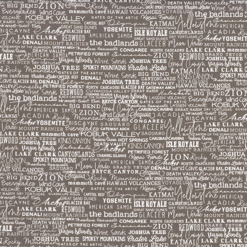 Moda Timber by Sweetwater - Patchwork and Quilting Fabric from Brown's Craft Shed (Tags: Fabric Moda Fabrics national parks Sweetwater travel typography )