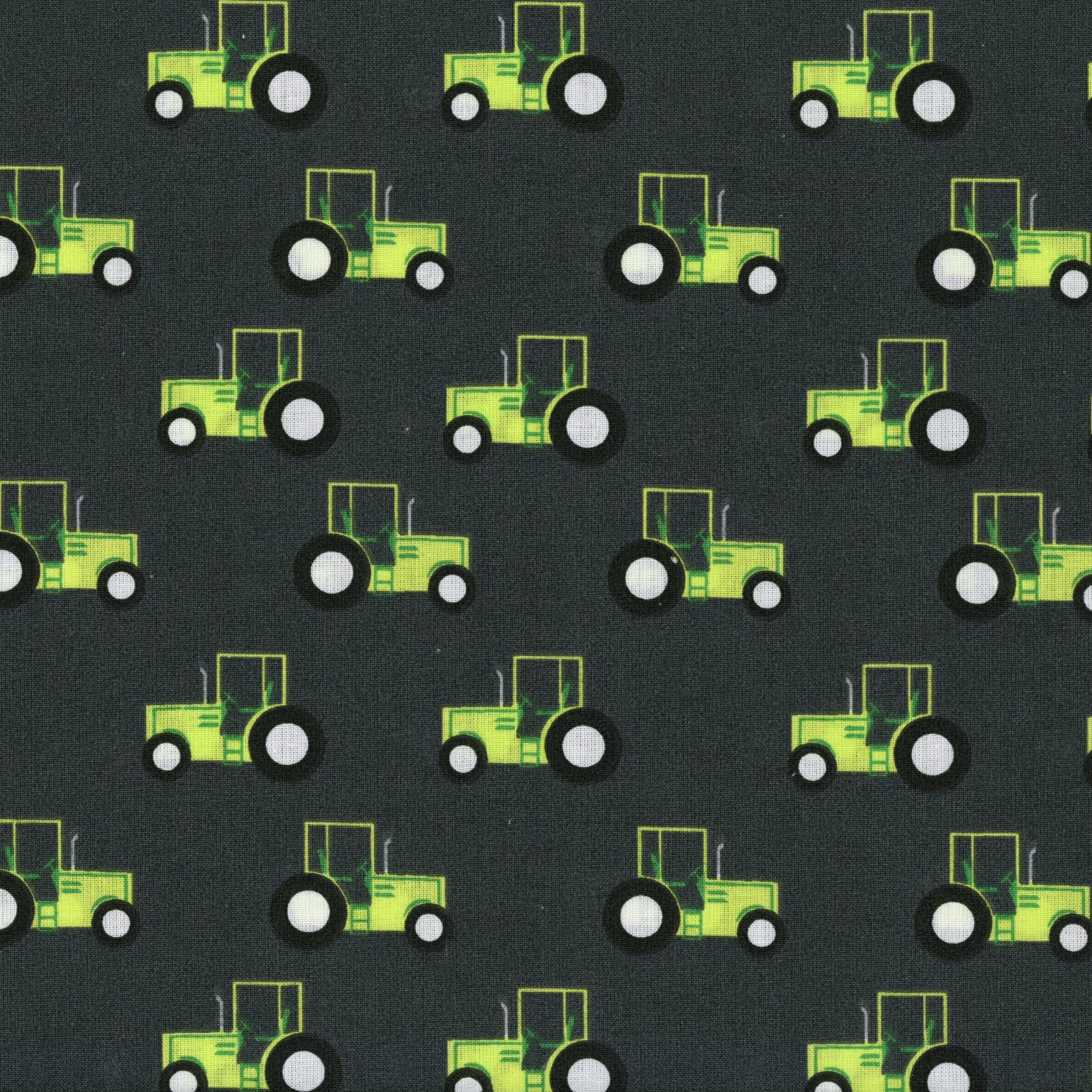 Sullivan's - Tractors (Green) - Patchwork and Quilting Fabric from Brown's Craft Shed (Tags: Fabric children country farm farming green grey machinery novelty playful rural Sullivan's tractor tractors )