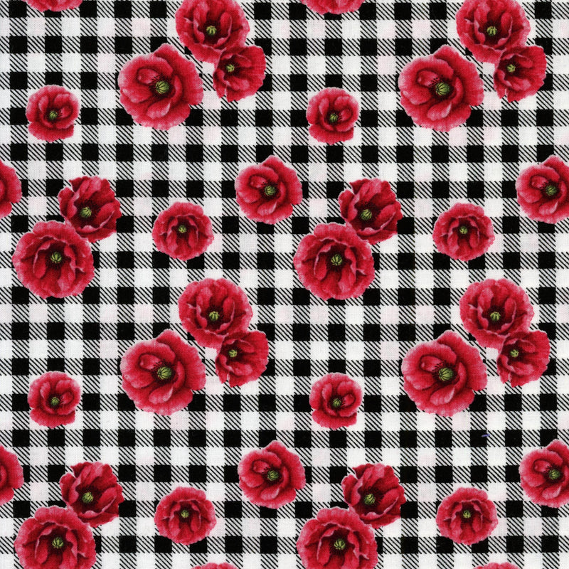 Northcott Fabrics Ooh La La White Multi Mini Poppies by Michel Design Works - Patchwork and Quilting Fabric from Brown's Craft Shed (Tags: Fabric bold check kitchen Michel Design Works nature Northcott Fabrics patterns poppy quilting red white )