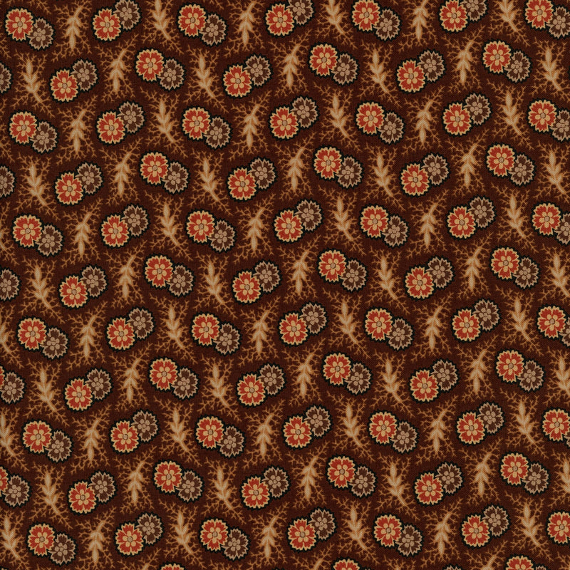Moda Fabrics - Rose - Patchwork and Quilting Fabric from Brown's Craft Shed (Tags: Fabric autumn Brown cosy Floral Moda Fabrics nature patchwork quilting cotton Rustic Rose Bloom traditional vines vintage )