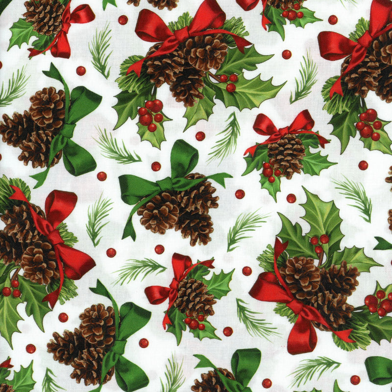 QT Fabrics Winter Greetings - Patchwork and Quilting Fabric from Brown's Craft Shed (Tags: Fabric christmas green red )