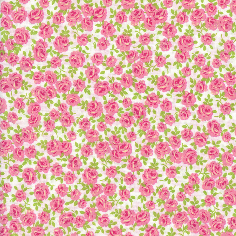 Sullivans Roses - Pink - Patchwork and Quilting Fabric from Brown's Craft Shed (Tags: Fabric green pink roses Sullivans )