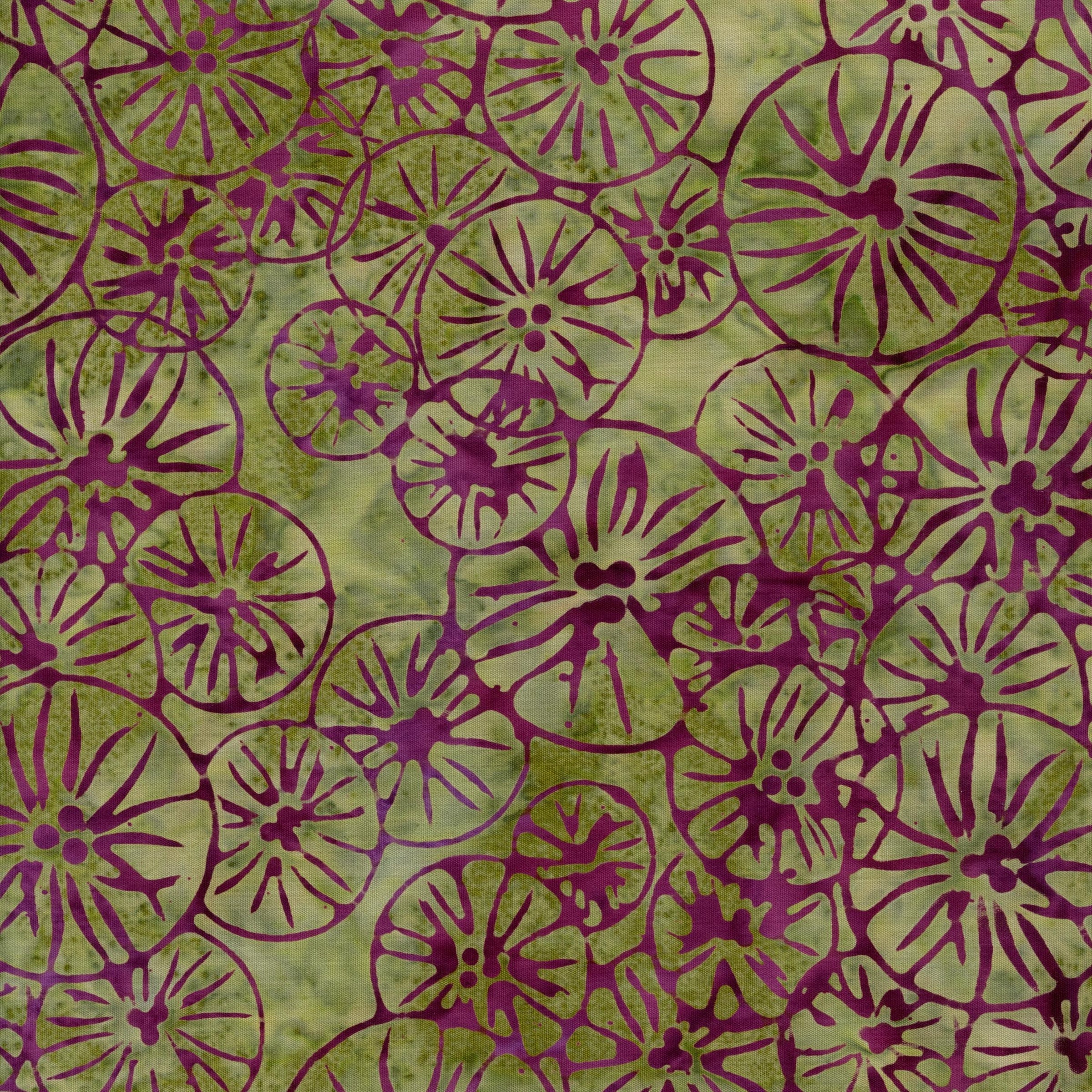 Batik Cranberry Chutney - Patchwork and Quilting Fabric from Brown's Craft Shed (Tags: Fabric abstract Banyan Batiks batik blender botanical cranberry flowers garden green nature olive organic pink textured )
