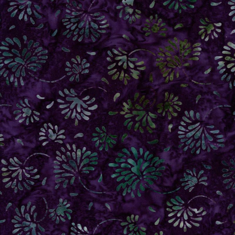 Banyan Batiks Fragrant (Lilac) - Patchwork and Quilting Fabric from Brown's Craft Shed (Tags: Fabric Banyan Batiks batik blender botanical Floral Fragrant green nature plants purple teal textures )